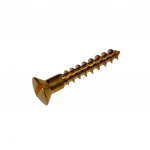 3.0 X 20 (No4 X 3/4") Brass Slot Raised Countersunk Woodscrew DIN 95