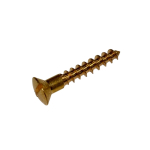 3.0 X 12 (No.4 X 1/2") Brass Slot Raised Countersunk Woodscrew DIN 95
