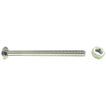 M6 X 100 Steel Cup Square Bolt C/W Nut DIN603/555 Zinc Clear