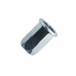 M8 STEEL FLAT HEAD FULL HEX OPEN RIVNUT ZINC