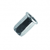 M8 STEEL FLAT HEAD FULL HEX OPEN RIVNUT ZINC
