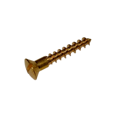 3.5 X 16 (No6 X 5/8Inch) Brass Slot Raised Countersunk Woodscrew DIN 95